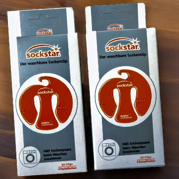 Sockstar 40 Sockenclips -2 Packs Frosted Colours - 4 Pastellfarben