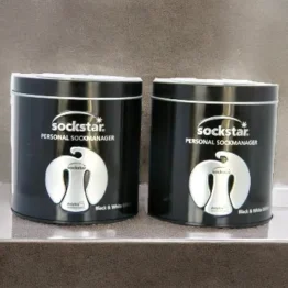 Sockstar 40 Sockenclips – 2x Geschenkdose Black & White Edition