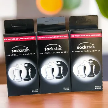 Sockstar 60 Sockenklammern - 4 Farben – Ordnung leicht gemacht